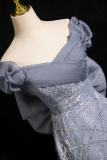 Lines Bow Fluffy Princess Prom Dress