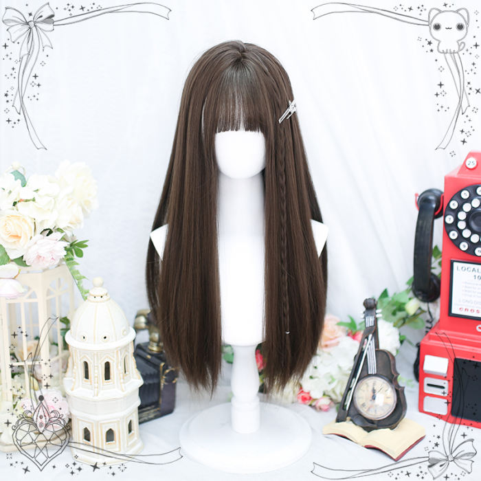 Dalao Home Daily Natural Long Straight Hair Lolita Wig