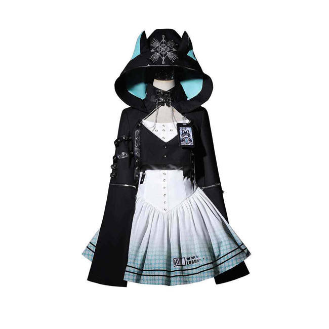 Electric Cat Cyberpunk Lolita Dress and Hooded Coat