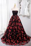 Sequins Flowers Fluffy Princess Prom Dress