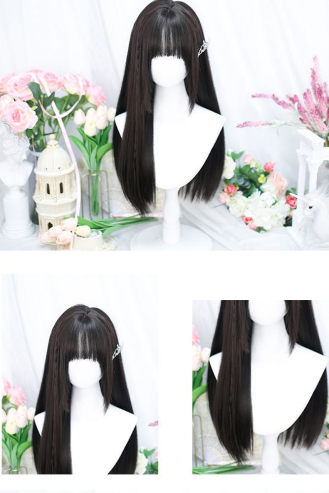 Dalao Home Daily Natural Long Straight Hair Lolita Wig