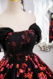 Sequins Flowers Fluffy Princess Prom Dress