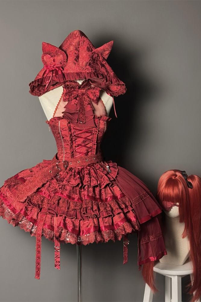 Rabbit and Cat Theme Halter Neck Top, Tiered Skirt and Trousers