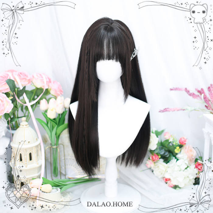 Dalao Home Daily Natural Long Straight Hair Lolita Wig