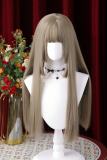 Hime Cut Long Straight Wig and Double Ponytails Claw Clips