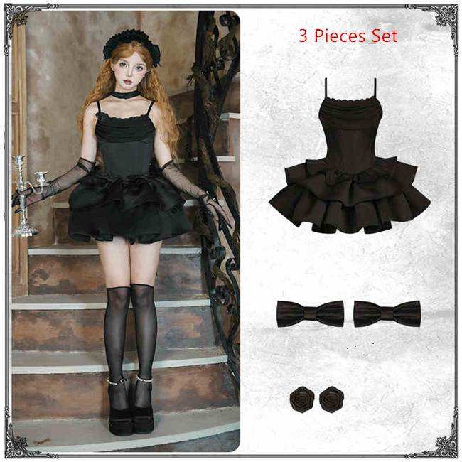 Withpuji Cowl Neck Boned Lolita Dress, Train and Accessories