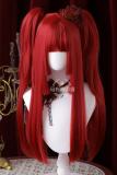 Hime Cut Long Straight Wig and Double Ponytails Claw Clips