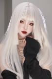 Hime Cut Long Straight Wig and Double Ponytails Claw Clips