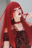 Hime Cut Long Straight Wig and Double Ponytails Claw Clips
