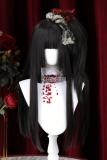 Hime Cut Long Straight Wig and Double Ponytails Claw Clips