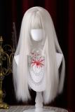 Hime Cut Long Straight Wig and Double Ponytails Claw Clips