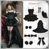 Withpuji Cowl Neck Boned Lolita Dress, Train and Accessories