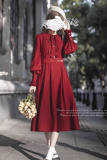 Retro Elegant Swan One Piece Dress and Tie