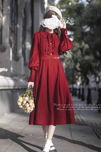 Retro Elegant Swan One Piece Dress and Tie