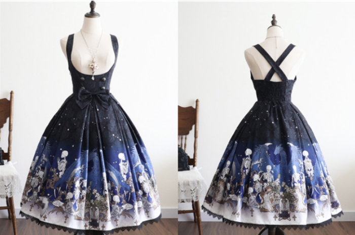 Nnstar Dragon Bone Lily Retro Gothic JSK Lolita Dress