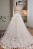 White Tie-up Long Fluffy Princess Prom Dress