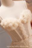 Champagne Flowers Short Princess Prom Dress