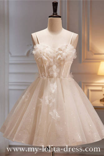Flowers Short Princess Prom Dress
