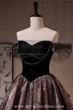 Long Black Slim Fluffy Princess Prom Dress