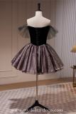 Short Black Slim Fluffy Princess Prom Dress