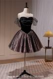 Short Black Slim Fluffy Princess Prom Dress