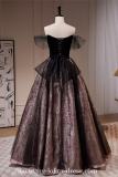 Long Black Slim Fluffy Princess Prom Dress
