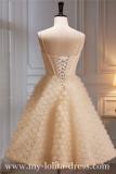 Champagne Flowers Short Princess Prom Dress
