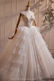 Hand-Made Sequins Tiered Fluffy Princess Prom Dress