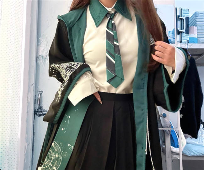 Astrologer Halloween Magic Cape, Blouse, Skirt and Necktie