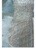 Hand Crafted Blue Tiered Tailing Princess Formal Dress