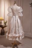 Champagne Retro Elegant Puff Princess Prom Dress