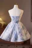 Hand Made Short Sequins and Flowers Princess Prom Dress
