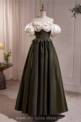 Dark Green Retro Elegant Princess Formal Dress