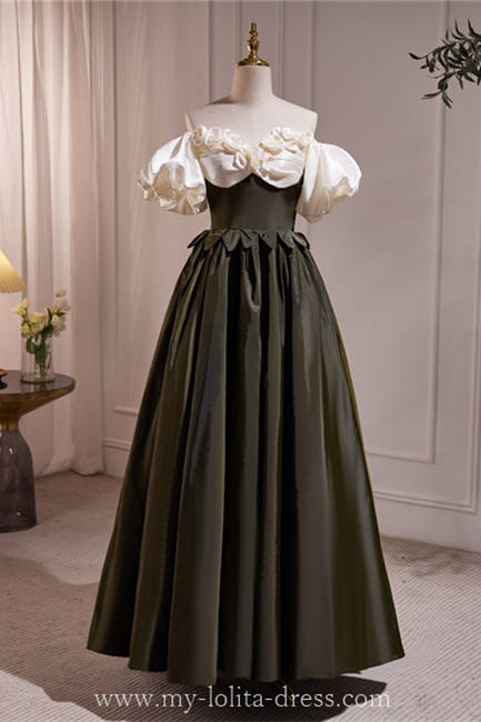 Dark Green Retro Elegant Princess Formal Dress