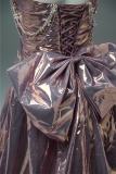 Hand Crafted Champagne Purple Beaded Tailing Princess Prom Dress
