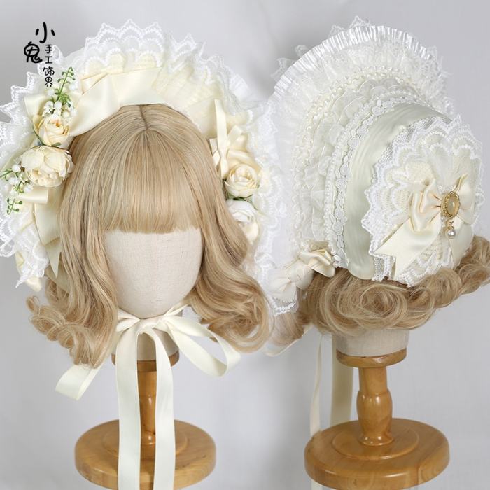 Lace Butterflies and Flowers Lolita Hat