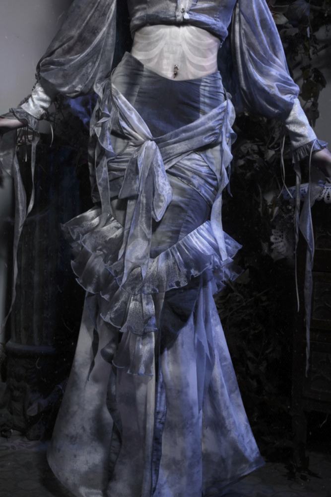 Blood Supply Corpse Bride Top, Shirt, and Fishtail Skirt