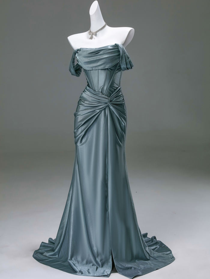 Hand Crafted Shiny Tailing Princess Prom Dress