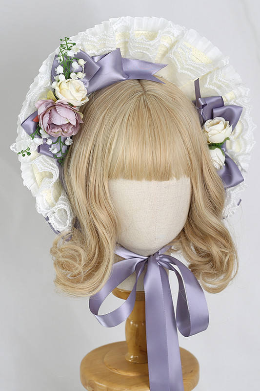 Lace Butterflies and Flowers Lolita Hat