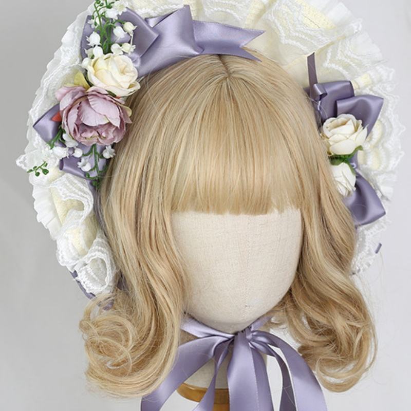 Lace Butterflies and Flowers Lolita Hat