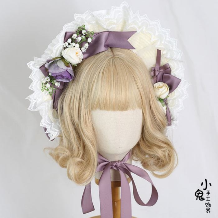 Lace Butterflies and Flowers Lolita Hat