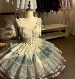 Honey Machine Green Ballet Lolita Dress, Blouse and Headdress