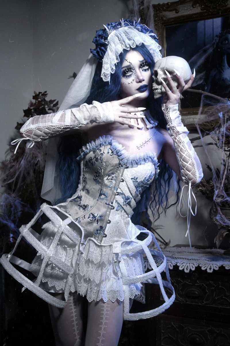 Blood Supply Corpse Bride Gothic Corset, Petticoat, Bloomer with