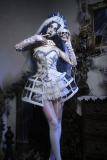 Blood Supply Corpse Bride Gothic Corset, Petticoat, Bloomer with Birdcage and Overdress