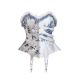 Blood Supply Corpse Bride Gothic Corset, Petticoat, Bloomer with Birdcage and Overdress