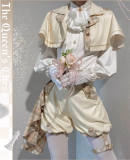 Queen's Game Ouji Lolita Blouse, Cape, Short Pants Pink Yellow Blue
