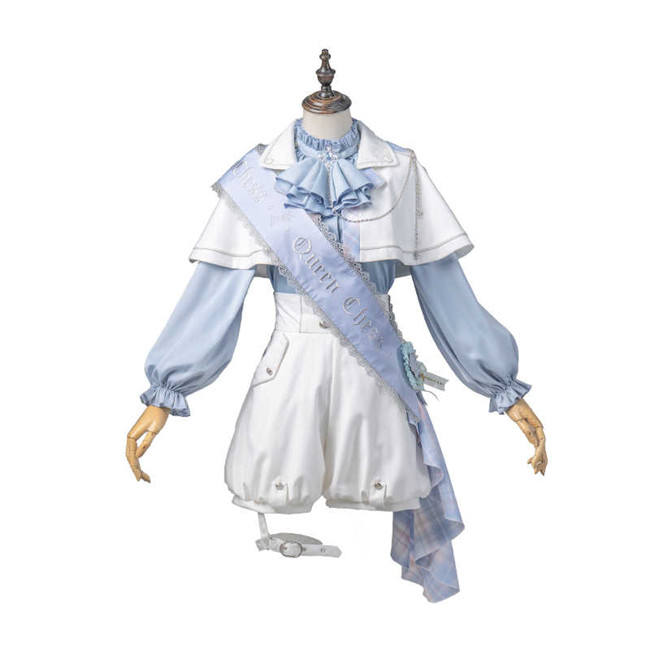 Queen's Game Ouji Lolita Blouse, Cape, Short Pants Pink Yellow Blue