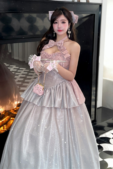 Diamond Honey Shiny Tiered Princess Hime Prom Dress -My Lolita Dress