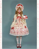 Antique Doll Strawberry Cake Sweet Lolita Dress, Blouse and Accessories