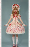 Antique Doll Strawberry Cake Sweet Lolita Dress, Blouse and Accessories
